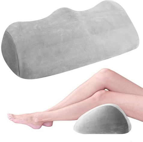 KBIBCK Venenkissen Halbrund, Knierolle, Venenkissen Beinhochlagerungskissen, Memory Foam zur Entlastung von Knie und Rücken, Sehr Gut als Beinauflage, Waschbarer Überzug, 55 x 30 x 10cm, Grau