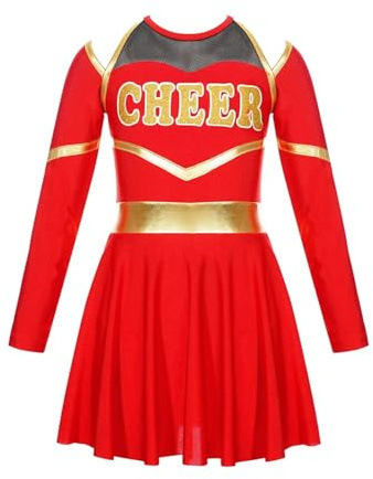 Cheerleader-kostymer barn skola Cheerleading-uniform klänning hejande lag kläder set för dans tävling för Cheerleading-klänning