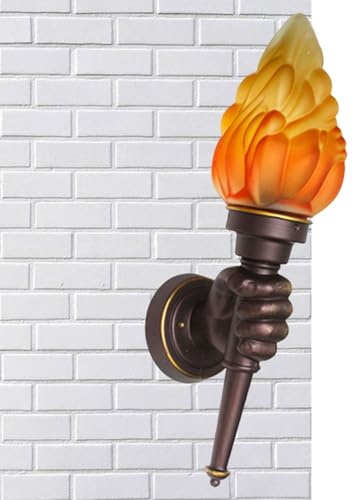 Genérico Lámpara de pared clásica Antorcha - Aplique de pared industrial rústico de diseño único | Aplique de de cabecera de dormitorio de vidrio nórdico, accesorios de iluminación de Industrial