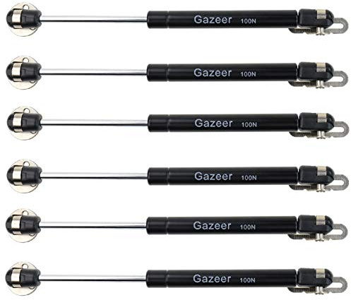Gazeer 6 Pcs 100N/22.5lb Gas Struts 10inch Cabinet Struts Cabinet Shocks Cabinet Door Lift Pneumatic Support
