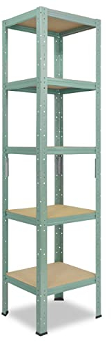 shelfplaza® 200x50x50cm HOME Schwerlastregal grün/Metallregal mit 5 Böden/Kellerregal Metall, Garagenregal, Werkstattregal oder Regal Lagerregal/Steckregal Metall mit 175kg Tragkraft