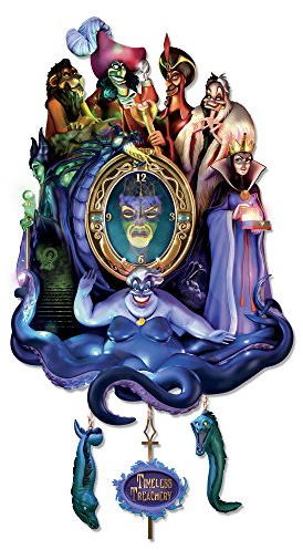 The Bradford Exchange Disney Villains Timeless Treachery Musical Cuckoo Clock, LED Illuminated, Limited Edition