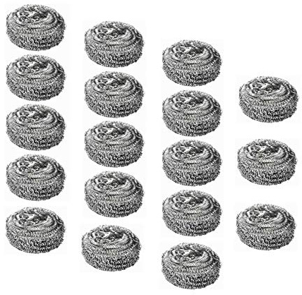 Invero 18 Pack - Heavy Duty Stainless Steel Scourers - Ideal for Kitchens,Dishes Scrubbing, Barbecues, Paint Removal and Heavy Duty Cleaning Applications