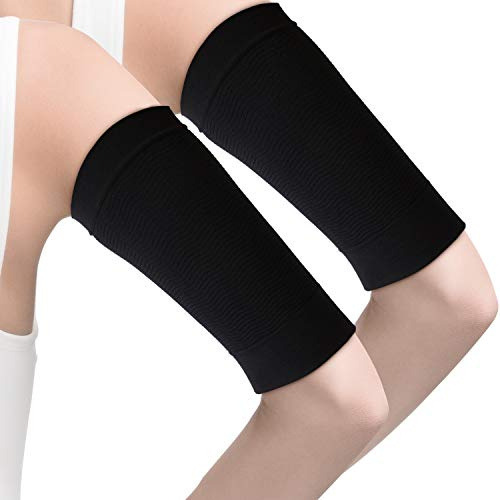 4 Paia Maniche a Braccio Dimagrante Compressione Elastica del Braccio Scaldamuscoli per Braccia Manicotti Sportivi per Donne e Ragazze Perdita di Peso (Nero)