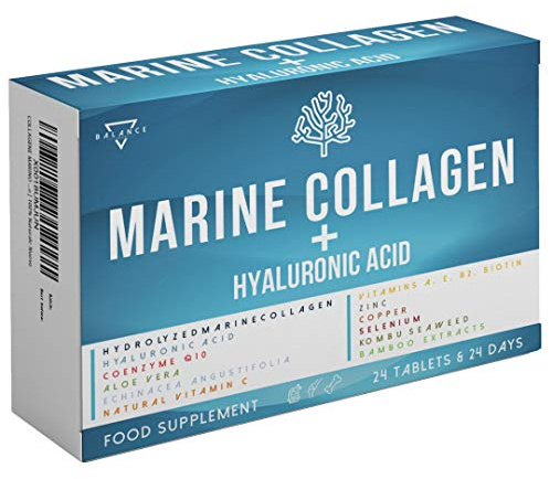 COLLAGENE MARINO CON ACIDO IALURONICO | Idrolizzato per Pelle Articolazioni e Ossa | 15 Ingredienti Attivi tra cui: Coenzima Q10, Biotina, Vitamina C A E B2, Aloe Vera, Zinco | 100% Naturale