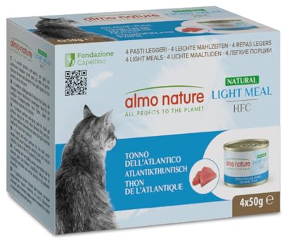 HFC Natural Light Meal Nourriture pour Chats Adultes – Thon, Poulet et Jambon 50 g x 4 pièces, 200 g