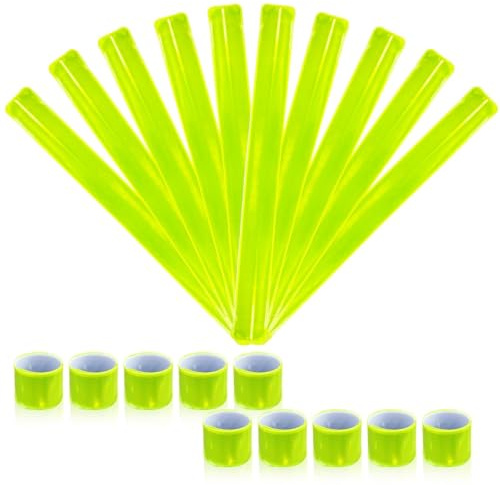 Awroutdoor 20PCS Reflektorbänder Schnapparmbänder, Reflektoren Kinder, Sicherheitsband Reflektierend für Schulranzen, Schlüssel, Kinderwagen, Wandern, Jogger und Radfahrer