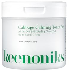 Keenoniks Dual Texture Toner-Pads mit Essenz 70ea Vorteilspackung – Kohl beruhigend zur Beruhigung, Minimierung der Poren und Kontrolle von Talg, Tücher für mildes Peeling, Hautausgleich, koreanische