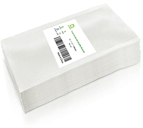 CANLENPK Sacs Sous Vide 9x12cm/3.5x4.7 Pouces - Mini Sachets de Stockage Alimentaire Scellés (100 Pièces, Transparent)