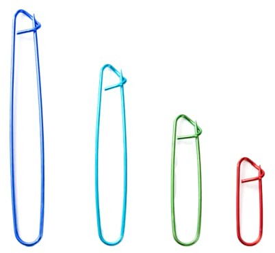 Spille di Lavoro a Maglia, 4 Pcs Misure Maglia Alluminio Spille, Spilla di Sicurezza per Maglia, Alluminio Spilla di Sicurezza per Tessitura, Usato per Pelle Gomitoli di Lana Ealtri Capi di Maglieria