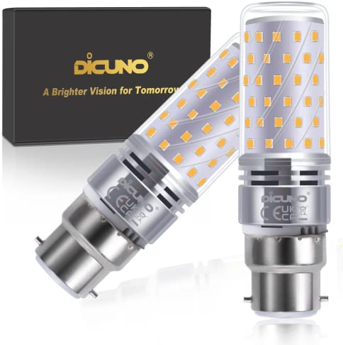 DiCUNO Bombilla LED B22 Maíz 10W, Equivalente halógena 130W, 1400lm, Luz neutra 4000K, No regulable, 230V, Bayoneta B22, Ahorro de energía, Pack de 2