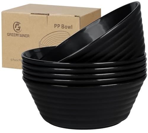 Greentainer Große Müslischalen 6er Set | bruchfest|1055ml Dessertschalen Set Suppenschalen aus Kunststoff | Schüssel und Schalen Set für Kinder und Erwachesene|Mikrowellen&Spülmaschinenfest