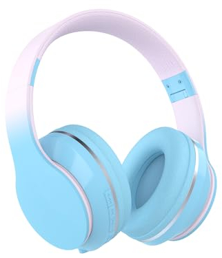 Xunpuls Auriculares Bluetooth para niños,Auriculares Bluetooth Over Ear,Cascos Plegable con micrófono,Cascos Inalámbricos y con Cable,para Teléfono/Tableta/PC/TV,Niños,Niñas,Adultos