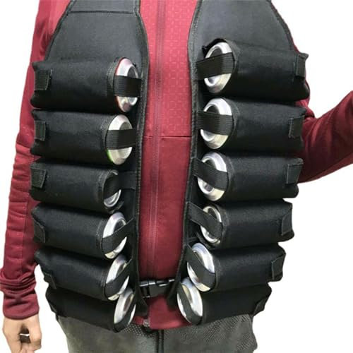 Ceinture de Gilet de bière - Gilet Portable pour Soda,Porte-Boisson de Ceinture extérieure, Porte-Boisson de Gilet de Boisson de 12 Poches, Accessoires de Gril pour l'alpinisme d'escalade
