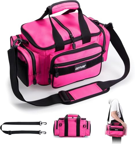 Goture Sac de pêche, Sac à bandoulière Souple 600D résistant à l'eau, Petit Sac de Rangement Tactique pour matériel d'eau Douce et d'eau salée, pour l'extérieur, Cadeaux de pêche pour Hommes