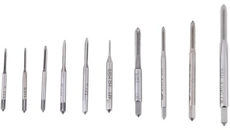 Haosie 10PCS M1-M3.5 Coffret Taraud, Mini Tarauds Métriques HSS, Mini Vis Taraudeuses à Tarauds, Outil de Taraudage à Filetages, pour Horloge Montre Bricolage