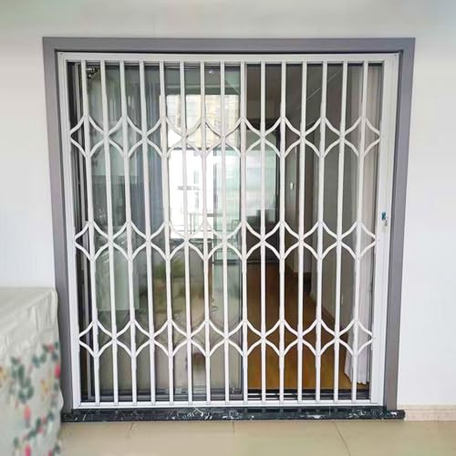 Inferriate per Finestre Protezione per Serratura Porta Scorrevole/ Barre di Sicurezza per Finestre, Barra di Sicurezza per Finestre Pieghevole Antifurto Extra Larga, Barra di Protezione per Finestre d