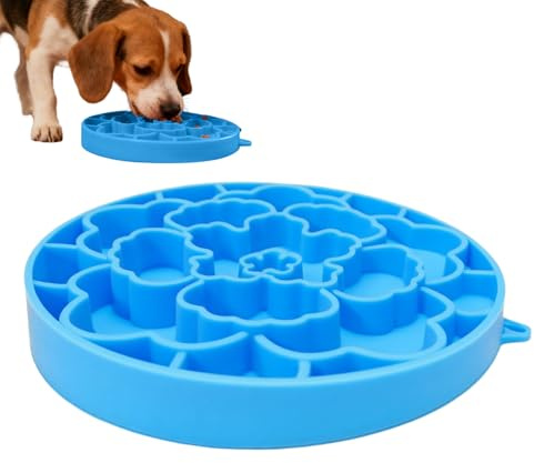 Långsam matare för hundar | dubbelsidig silikonskål för husdjur | hund läckmatta med sugkoppar | För valpar och husdjur, mot tristess, för boxträning, utfodring och mat