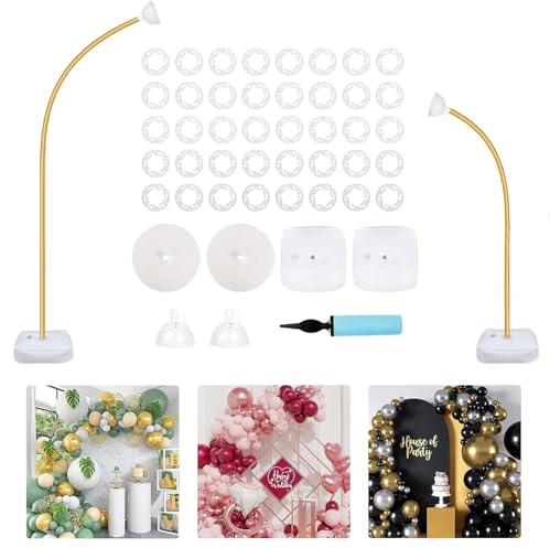 Balloon Arch Kit, Balloon Arch Frame Adjustable, 2.5 m & 1.5 m Half Arch Free Bend Balloon Stand Set, Balloon Arch Frame for Birthday, Graduation Party, Anniversary, Wedding