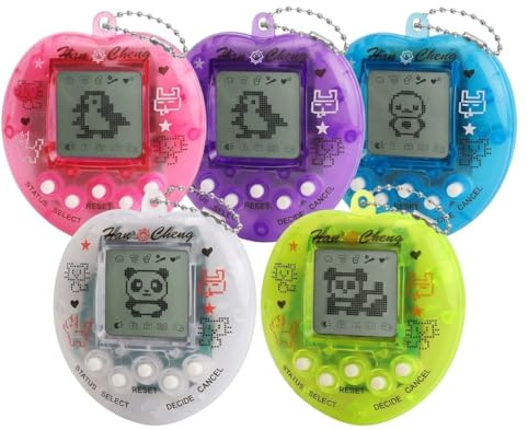 Animal de Compagnie Électronique Virtuel Lot de 5, Console de Jeu de Poche Rétro 168 Animaux en 1, Mini Jouet de Poche avec Porte-clés pour Enfant Adulte, Cadeau Anniversaire Noël, Couleurs Aléatoires