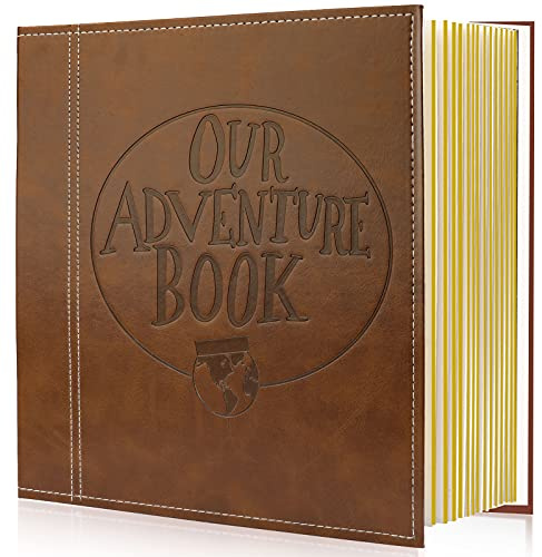 Magnetic Photo Album with Self Adhesive Page, Our Adventure Book with Leather Cover, DIY Albums for Wedding Anniversary Photo Size 7x12cm, 10x15cm, 15x20cm, 20x25cm