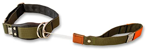 WowWow Professional Hundehalsband mit Leine - Khaki - Größe S 33-37 cm, 185g leicht, innovatives Halsband mit integrierter Leine - bekannt aus der Höhle der Löwen