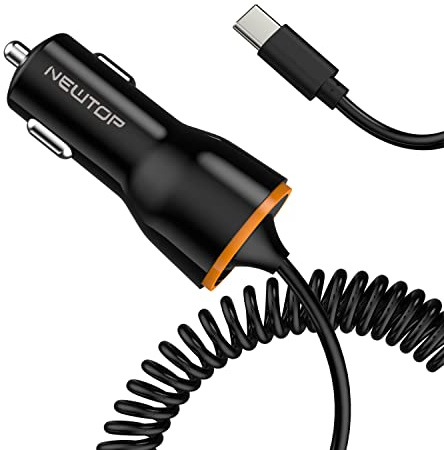 N NEWTOP Caricabatterie CC07 Cavo Flessibile Accendisigari 3A Type-C USB QC 3.0 Ricarica Rapida Carica Universale Auto Camper Cellulari Tablet Compatibile per Xiaomi Oppo Realme Samsung Huawei (Nero)