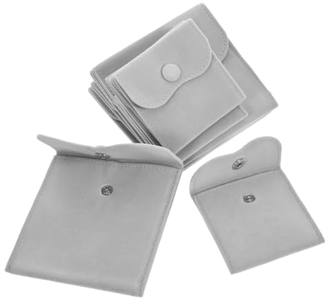 VILLFUL 10piezas Bolsitas De Joyas De Lint Diseño De Botón Almacenamiento Seguro y Práctico Para Anillos y Collares Para Bodas y