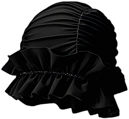 Women Swim Cap, Ruffled Edges Swim Cap Elastic Bathing Hat for Women Men with Long Thick Hair Keep Hairstyle