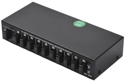 AV -switcher, Ljudvideoväljare 10 i 2 Ut, Kompositbox för TV, MP3 CD -spelare, Videospel med Plug and Play, Ingen Kraft Behövs, Smidig Switching, Hög Trovärdighetsljudåtergivning