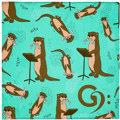 Genuwind Customs Silk C Flute Swab | 100% Pure Mulberry Silk | Safe & Gentle on Flutes | Non-Treated for Enhanced Absorption & Drying | Premium Stitching | 10”x10” (Otters, 10x10)