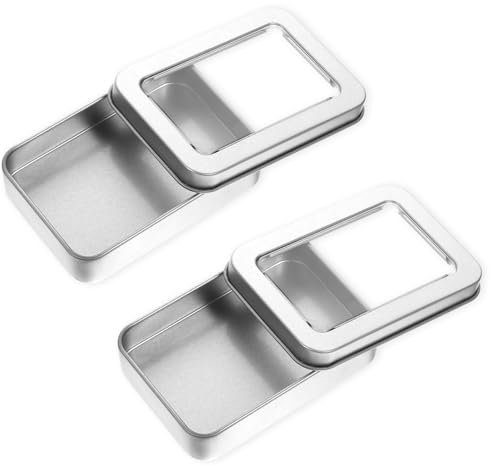 Portable Floss Picks Case, 2 PCS Travel Qtips Case with Dustproof Lid, Refillable Dental Floss Dispenser for Travel, Hotel, Empty Metal Cotton Ball Holder for Cotton Swabs Hair Ties Floss, Silver