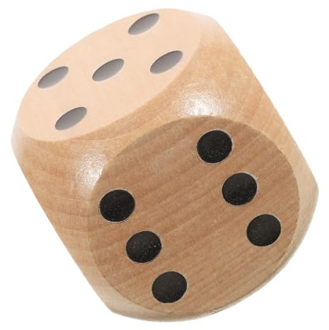 MAGICLULU Dado in Legno Gigante Dadi Da Gioco Punti Naturali Dado Portatile Per Feste e Giochi Da Tavolo Legno Stabile Con Angoli Arrotondati Per Uso Multiuso