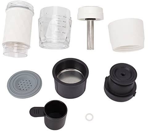 ANKROYU Caffettiera manuale portatile a 18 bar, pressione elevata, compatibile con caffè macinato e capsule, design staccabile, antiscivolo, compatta e leggera, per viaggi all'aperto, (Bianco)