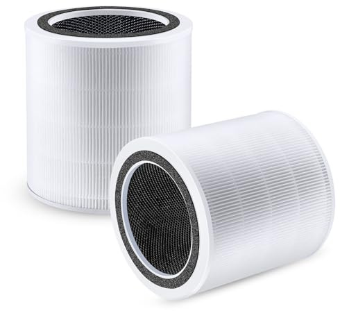 Core 400S Air Purifier Filter for LEVOIT Core 400S, Core 400S-P - PINREK 3-in-1 H13 True HEPA with Activated Carbon Replacement Filter, Compared to Part # Core 400S-RF - 2-Pack, Basic Filter