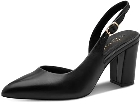 MARCO TOZZI Femme Escarpins souple Feel Me Semelle intérieure Cuir Cuir Première doublure souple Moderne, noir (BLACK), 41 EU