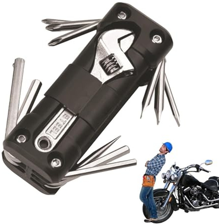 Multiverktyg för motorcykel – stål, bärbart verktygssats rostbeständigt | multifunktionell reparation av cykel och motorcykel, reparationssats för mountainbike, utomhusäventyr, cykelunderhåll