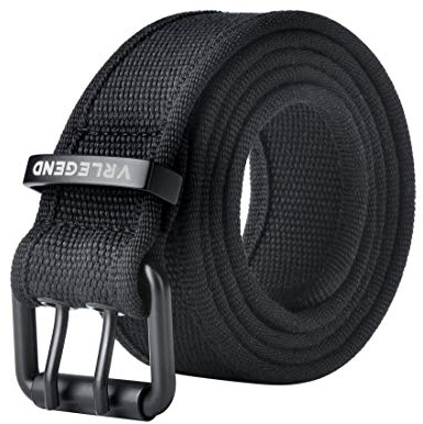 VRLEGEND Gürtel Herren Canvas Gürtel 120-180cm Jeans Gürtel Stoffgürtel Outdoor Casual Gürtel Militär Leinwand Stoff Gürtel Jeansgürtel Belts (170cm, Schwarz)