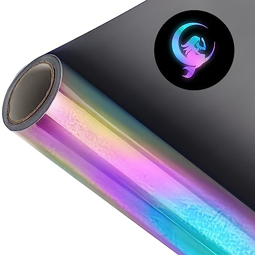 lalago Film textile réfléchissant pour traceur 30,5 x 183 cm - Pour traceur arc-en-ciel - Film de transfert à repasser - Pour t-shirt et tissu (couleur :