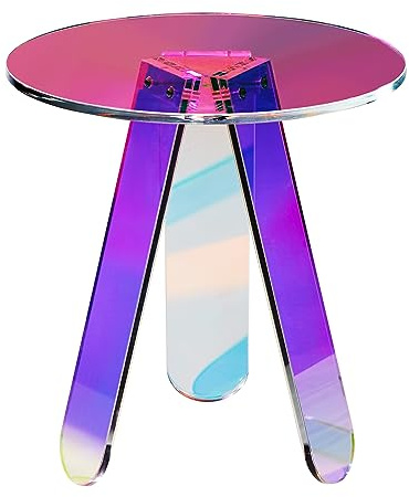 VEVOR Acryl-Beistelltisch φ45 x 48 cm, bunter Bartisch, leicht zu reinigen, Couchtisch für Kaffee, Getränke, Essen, Snacks, für Wohnzimmer, Schlafzimmer