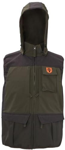 fratelliditalia.org Gilet sans manches chasse vert quatre grandes poches carnières à l'arrière avec fermeture éclair, vert, XXXL