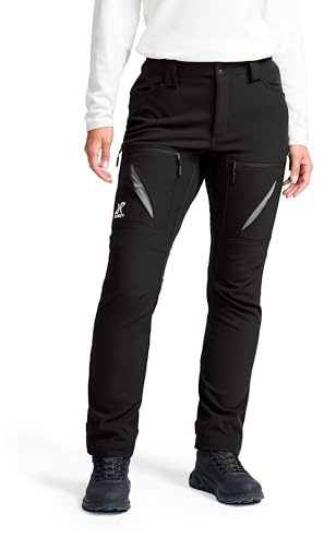 RevolutionRace Hiball Softshell Pants für Damen, Outdoor Hosen für Wandern, Black, S