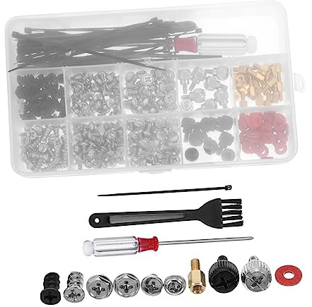 Gadpiparty Kit Vis de Fixation PC 362 Pcs, Accessoires Informatiques pour Montage Boîtier Ordinateur, Tournevis et Brosse Inclus, Rangement Organisé, Usage Bureau et Gamer, Couleur Nickel