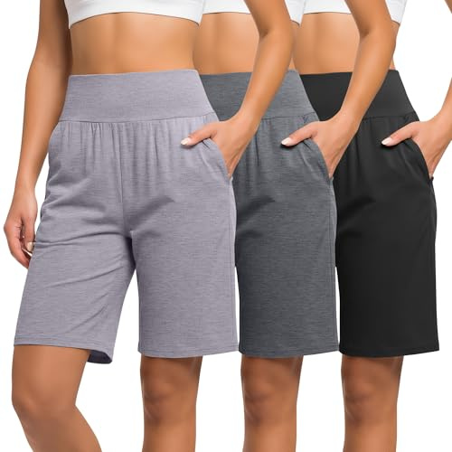 Neer 3 Pack Women's Bermuda Shorts, 3-Color, XX-Large