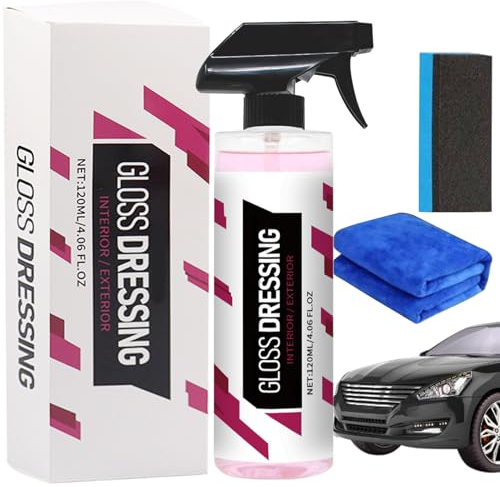 JOKILY Vestidor de brillo, limpiador de coche multifunción, spray de brillo para embellecedores y neumáticos, restaurador de plástico para revestimiento de cerámica de coche, accesorio para pulir (1