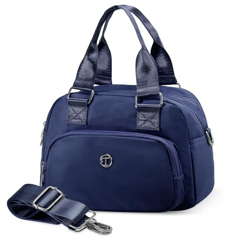 HUA ANGEL Casuale Borsa a Mano Donna Piccola Borse aTracolla con multi Tasche Leggero Borsetta Donna Ragazza Tessuto Impermeabile Borse a Spalla per Università Sportiva Shopping