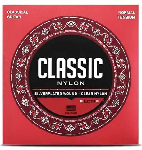 Gitarrensaiten Klassische Gitarre - Student Nylon Classical Guitar Strings - Gitarrensaiten Konzertgitarre - EJ27N - Normal Tension - 1-Stück