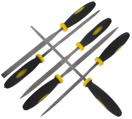 BUGUUYO 6 Pezzi Mini Raspe Legno con Impugnature Antiscivolo Ergonomiche per Lavorazioni Fai da Te su Legno Cuoio Metalli e Utensili Manuali Resistenti e Durevoli