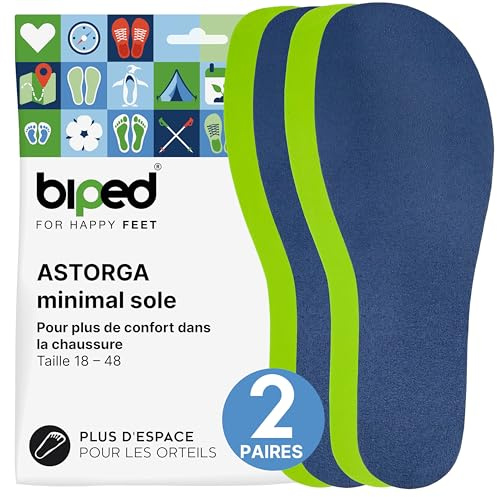 biped minimal sole ASTORGA - 2 pares de plantillas para zapatos minimalistas y descalzos - Plantillas de terciopelo suave y premium - Plantillas descalzas para adultos y niños(42)
