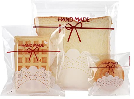 Durable Candy Treat Cookie Bags - Food Grade Pastry Bags Resealable Cellophane Bags With Creative Patterns Self Adhesive Packaging Bags for Desserts,Biscuits,Cookies 200pcs (2.75x2.75inch)